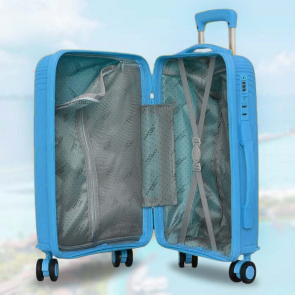 18" Компактен и практичен авио куфар за ръчен багаж, 52cm - BLUE PP 4001